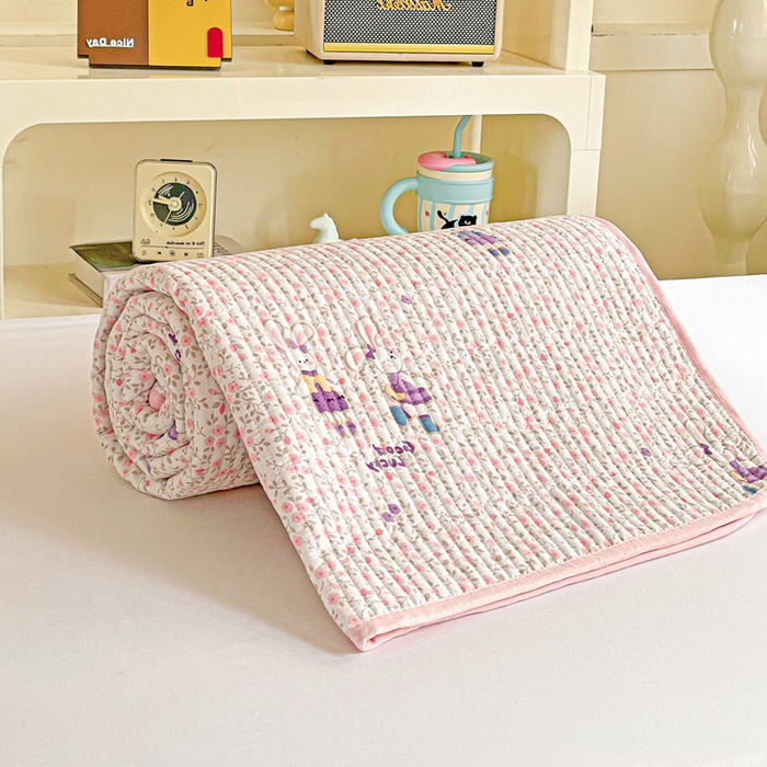 91家纺网 家纺一手货源 找家纺 恒尚居 2025新款学生床垫双层纱床褥垫软床垫床护垫-四季款【系列一】 欢乐兔