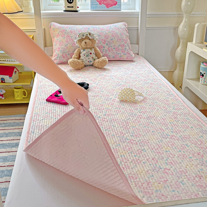 91家纺网 家纺一手货源 找家纺 恒尚居 2025新款学生床垫双层纱床褥垫软床垫床护垫-四季款【系列一】 玫瑰印象