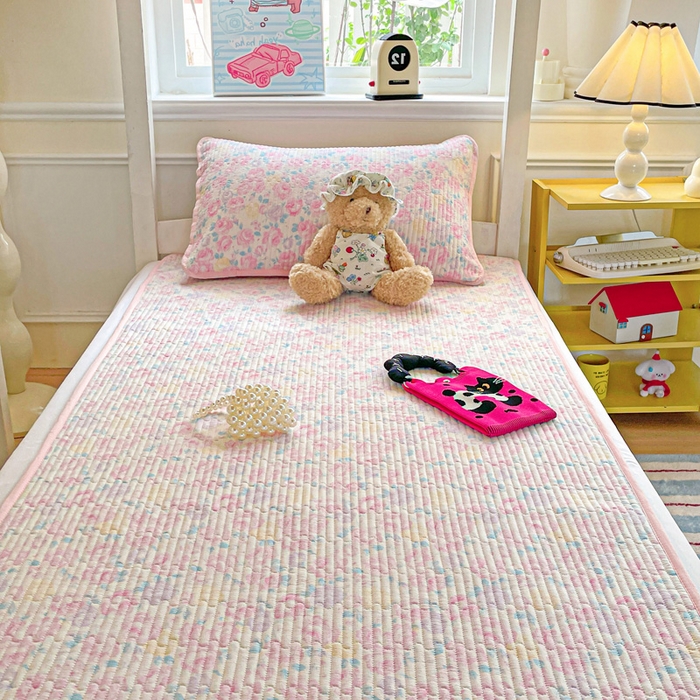 91家纺网 家纺一手货源 找家纺 恒尚居 2025新款学生床垫双层纱床褥垫软床垫床护垫-四季款【系列一】 玫瑰印象