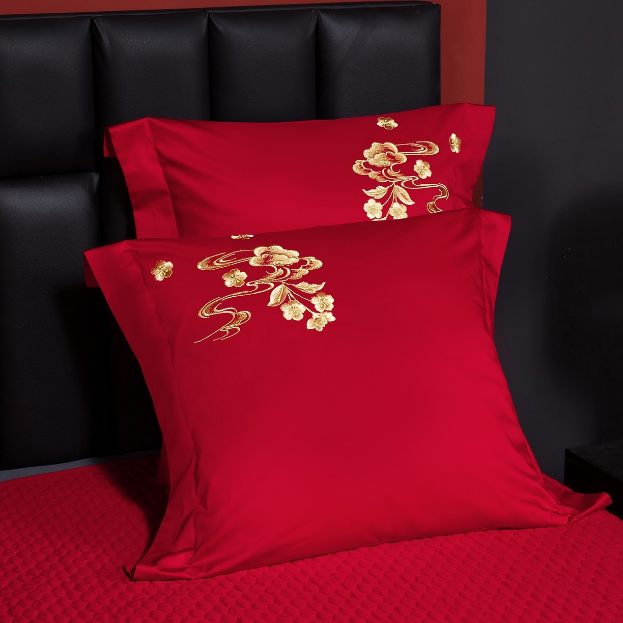 91家纺网 家纺一手货源 找家纺 （总）柏拉图 2025新款100s贡缎长绒棉提花婚庆系列四件套多件套