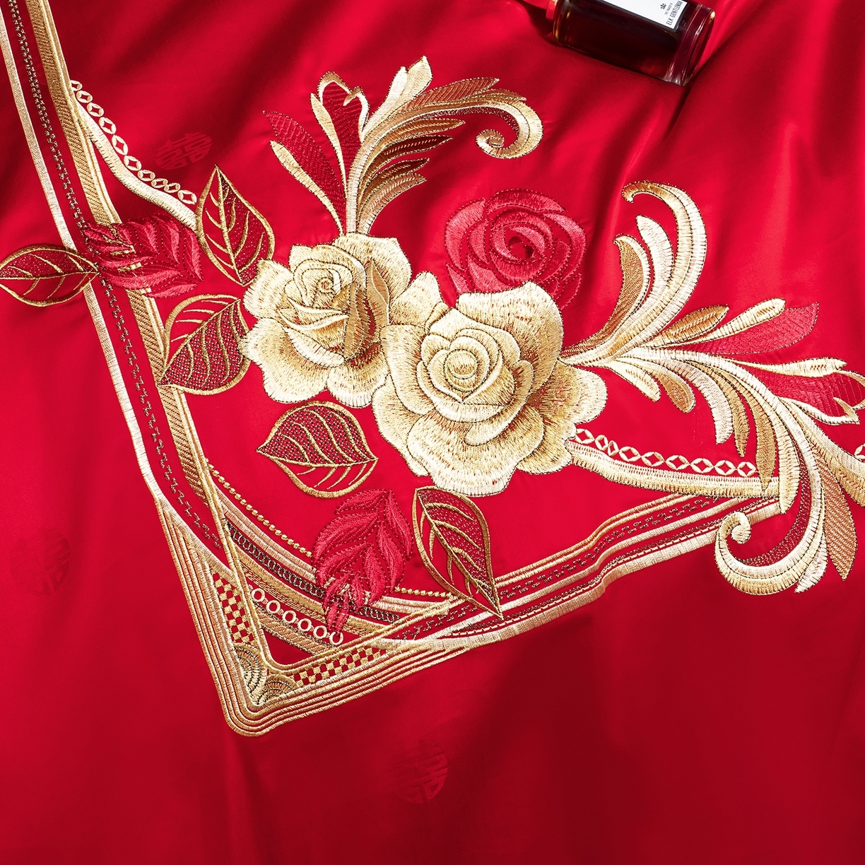 91家纺网 家纺一手货源 找家纺 （总）柏拉图 2025新款100s贡缎长绒棉提花婚庆系列四件套多件套