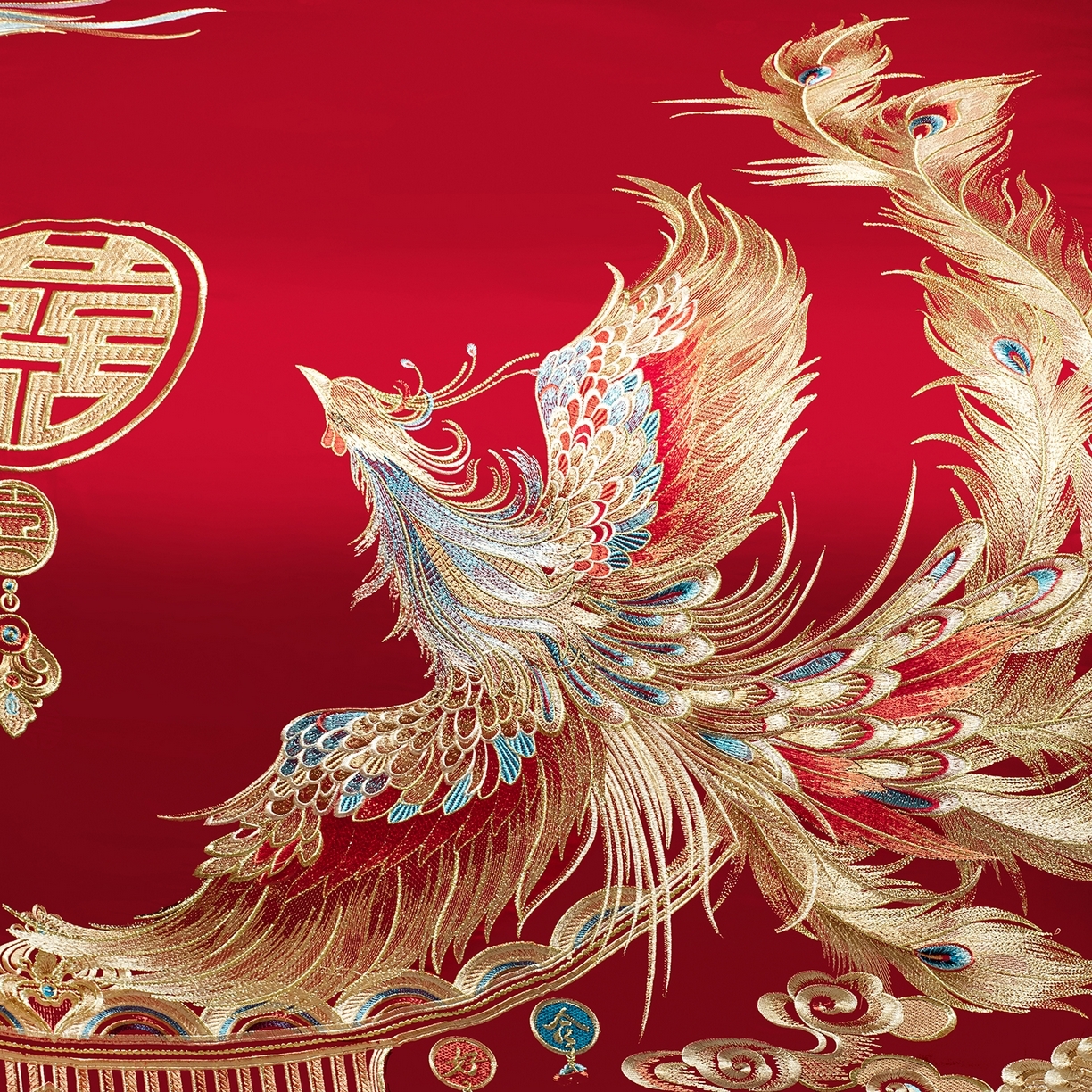 91家纺网 家纺一手货源 找家纺 （总）柏拉图 2025新款100s长绒棉贡缎提花重工艺刺绣婚庆四件套多件套