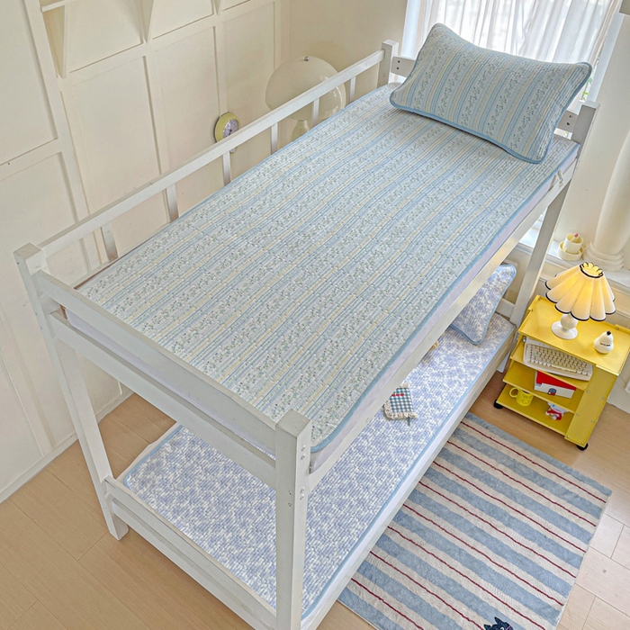 91家纺网 家纺一手货源 找家纺 恒尚居 2025新款学生床垫双层纱床褥垫软床垫床护垫-四季款【系列一】 清新蓝