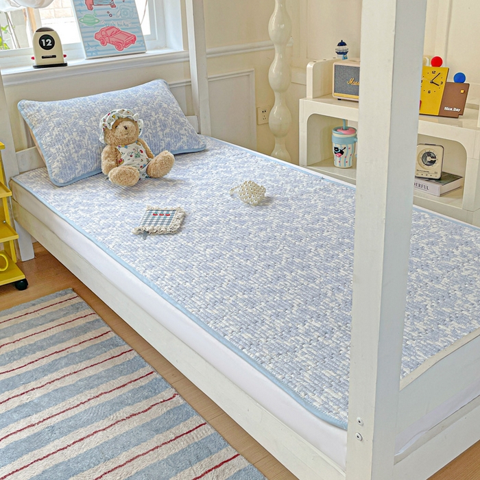 91家纺网 家纺一手货源 找家纺 恒尚居 2025新款学生床垫双层纱床褥垫软床垫床护垫-四季款【系列一】 清新蓝