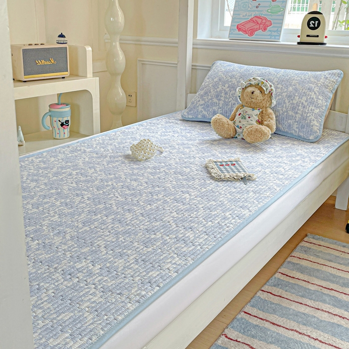 91家纺网 家纺一手货源 找家纺 恒尚居 2025新款学生床垫双层纱床褥垫软床垫床护垫-四季款【系列一】 清新蓝