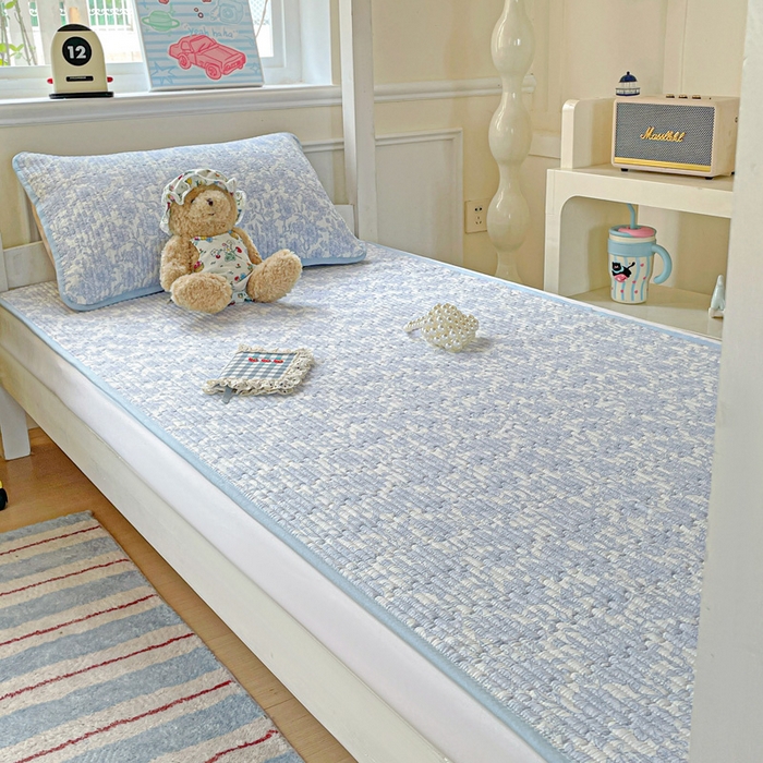 91家纺网 家纺一手货源 找家纺 恒尚居 2025新款学生床垫双层纱床褥垫软床垫床护垫-四季款【系列一】 清新蓝