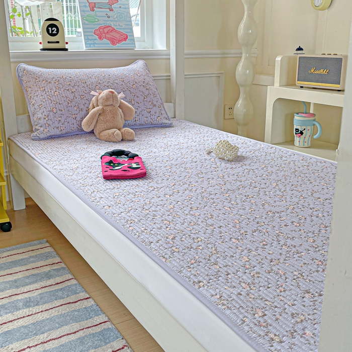 91家纺网 家纺一手货源 找家纺 恒尚居 2025新款学生床垫双层纱床褥垫软床垫床护垫-四季款【系列一】 紫藤花