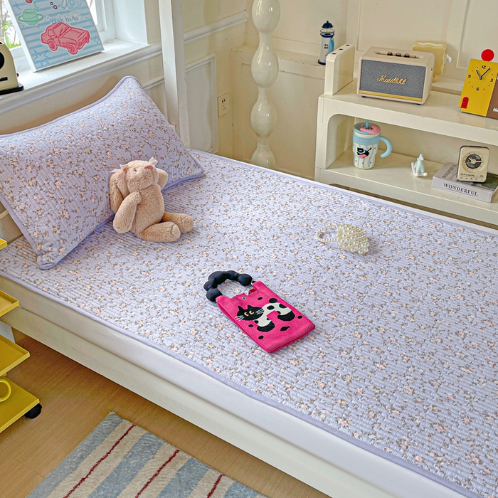 91家纺网 家纺一手货源 找家纺 恒尚居 2025新款学生床垫双层纱床褥垫软床垫床护垫-四季款【系列一】 紫藤花