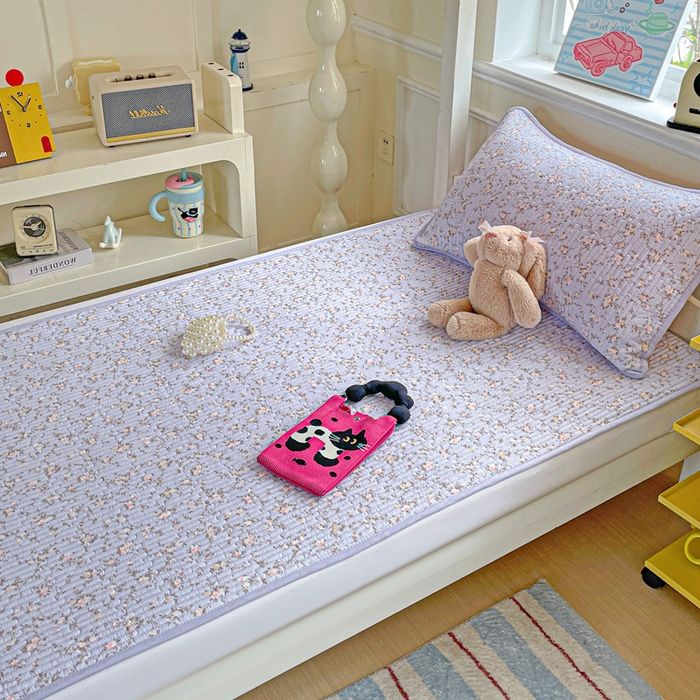 91家纺网 家纺一手货源 找家纺 恒尚居 2025新款学生床垫双层纱床褥垫软床垫床护垫-四季款【系列一】 紫藤花