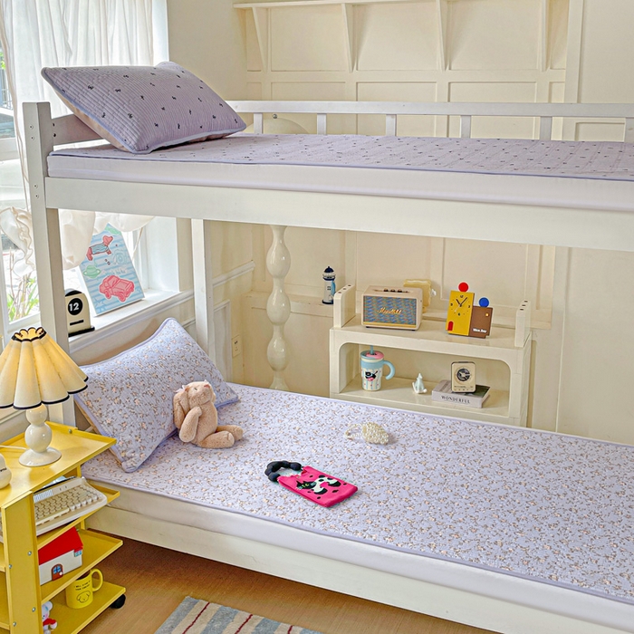 91家纺网 家纺一手货源 找家纺 恒尚居 2025新款学生床垫双层纱床褥垫软床垫床护垫-四季款【系列一】 紫藤花