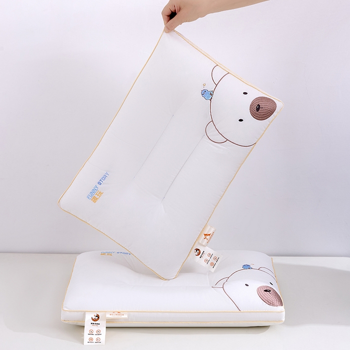 91家纺网 家纺一手货源 找家纺 （总）织布人 2025新款枕芯A类全棉纯棉刺绣招财猫卡通幼儿园儿童枕头学生宿舍枕头枕芯