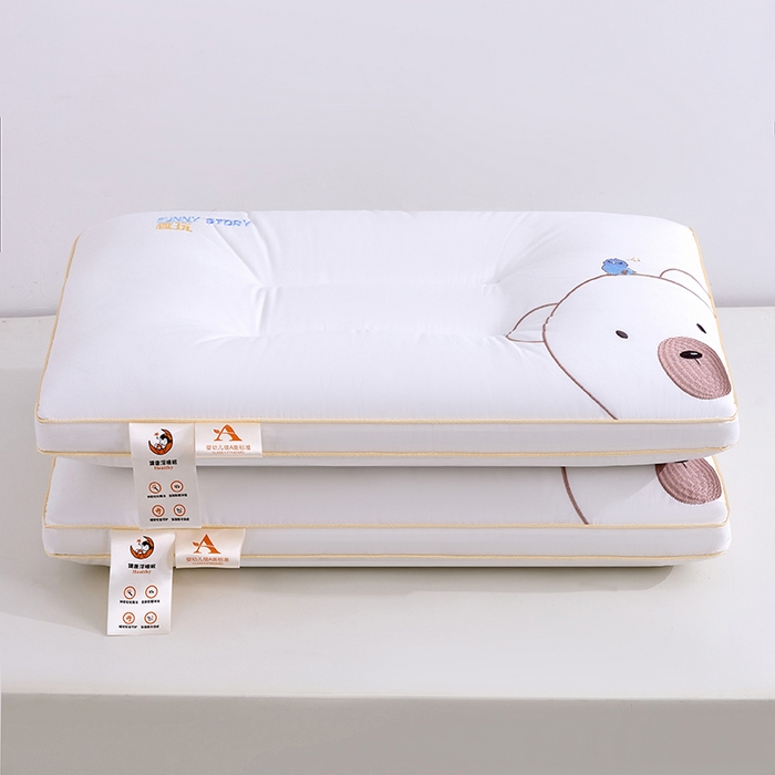 91家纺网 家纺一手货源 找家纺 （总）织布人 2025新款枕芯A类全棉纯棉刺绣招财猫卡通幼儿园儿童枕头学生宿舍枕头枕芯