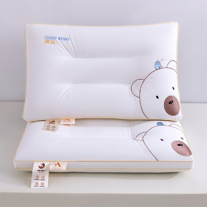 91家纺网 家纺一手货源 找家纺 （总）织布人 2025新款枕芯A类全棉纯棉刺绣招财猫卡通幼儿园儿童枕头学生宿舍枕头枕芯