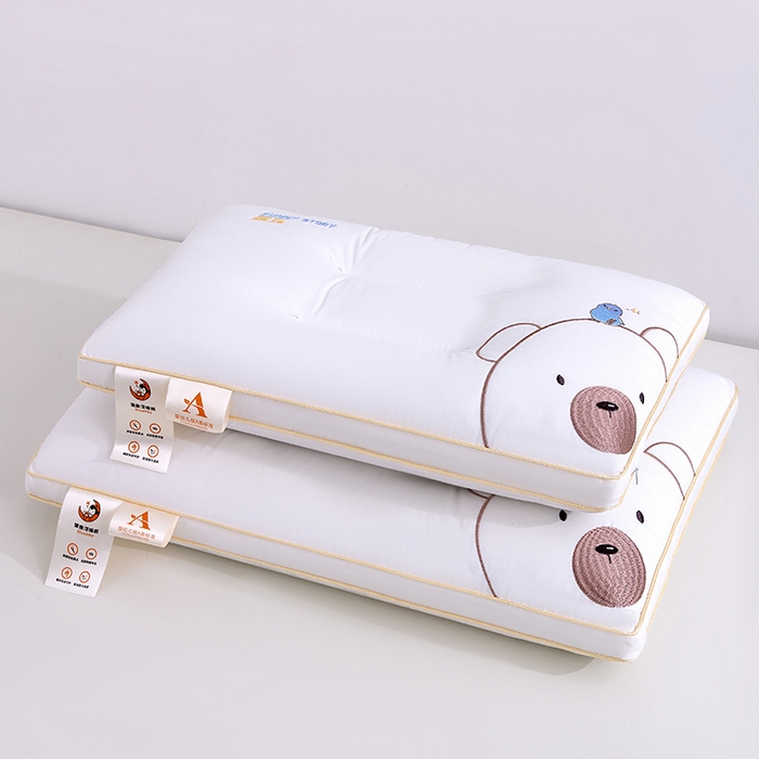 91家纺网 家纺一手货源 找家纺 （总）织布人 2025新款枕芯A类全棉纯棉刺绣招财猫卡通幼儿园儿童枕头学生宿舍枕头枕芯