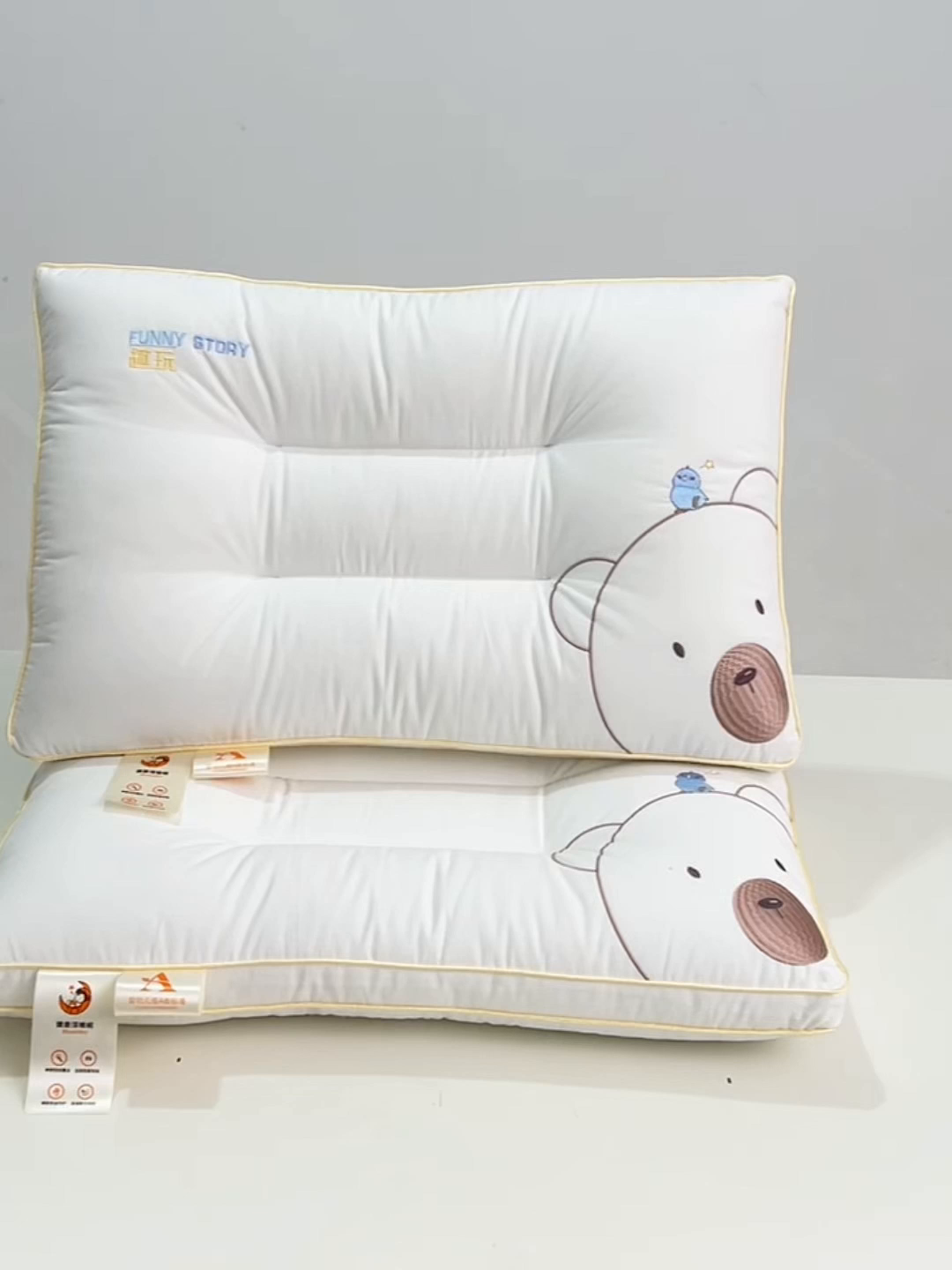 91家纺网 家纺一手货源 找家纺 （总）织布人 2025新款枕芯A类全棉纯棉刺绣招财猫卡通幼儿园儿童枕头学生宿舍枕头枕芯