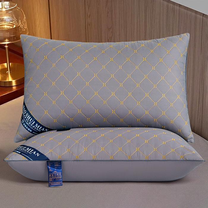 91家纺网 家纺一手货源 找家纺 （总）织布人 2025新款枕芯磨毛单边绗绣H刺绣酒店枕头成人家用枕头枕芯