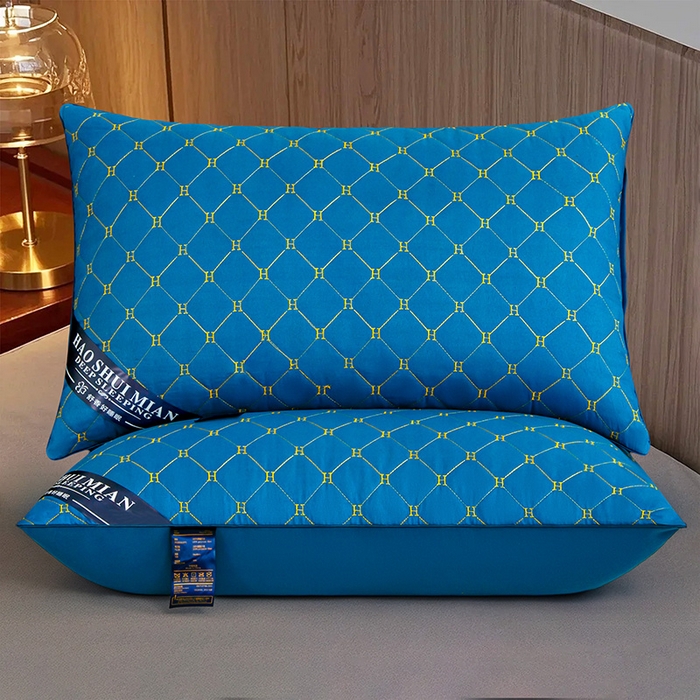 91家纺网 家纺一手货源 找家纺 （总）织布人 2025新款枕芯磨毛单边绗绣H刺绣酒店枕头成人家用枕头枕芯