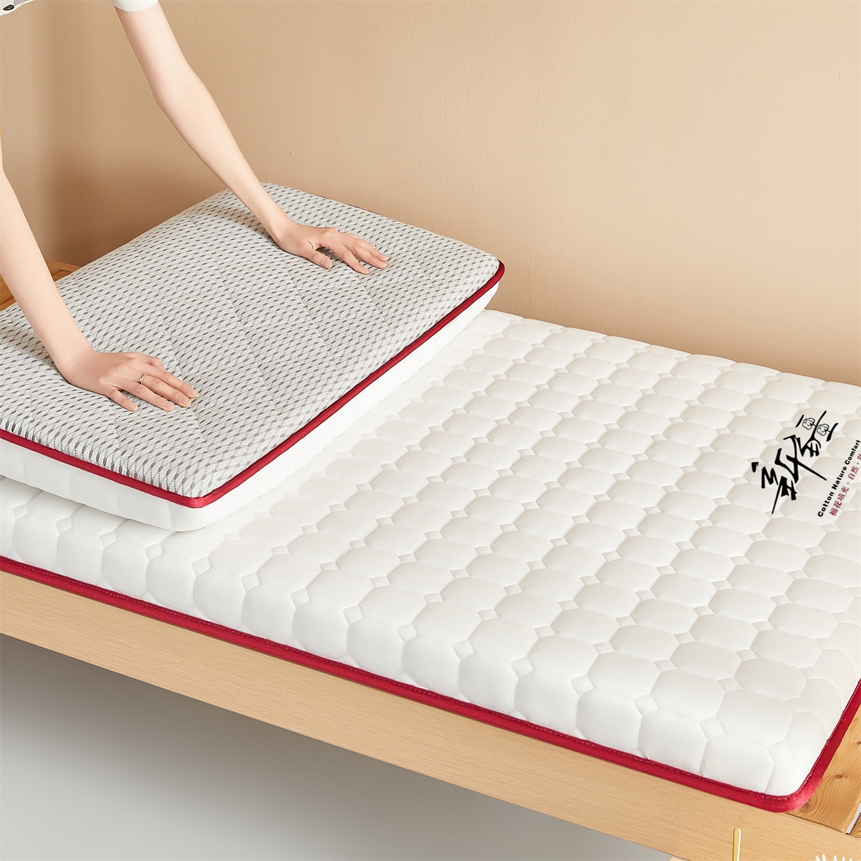 91家纺网 家纺一手货源 找家纺 （总）布卢姆床垫 2025新款A类针织棉新疆棉花学生床垫