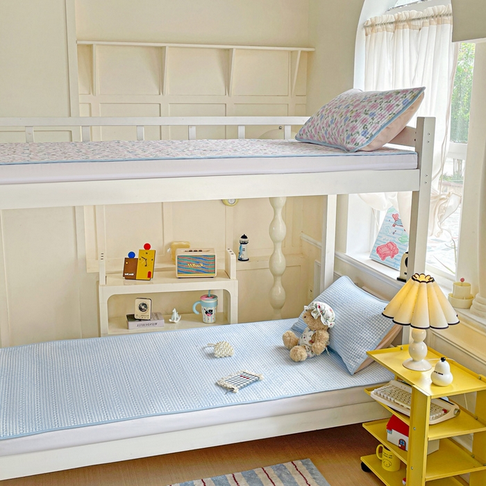 91家纺网 家纺一手货源 找家纺 恒尚居 2025新款学生床垫双层纱床褥垫软床垫床护垫-四季款【系列二】 天蓝格