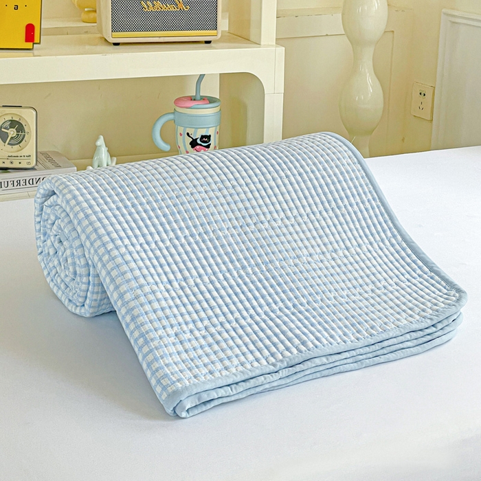 91家纺网 家纺一手货源 找家纺 恒尚居 2025新款学生床垫双层纱床褥垫软床垫床护垫-四季款【系列二】 天蓝格