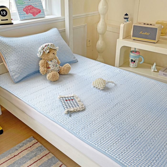 91家纺网 家纺一手货源 找家纺 恒尚居 2025新款学生床垫双层纱床褥垫软床垫床护垫-四季款【系列二】 天蓝格