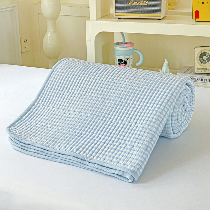 91家纺网 家纺一手货源 找家纺 恒尚居 2025新款学生床垫双层纱床褥垫软床垫床护垫-四季款【系列二】 天蓝格