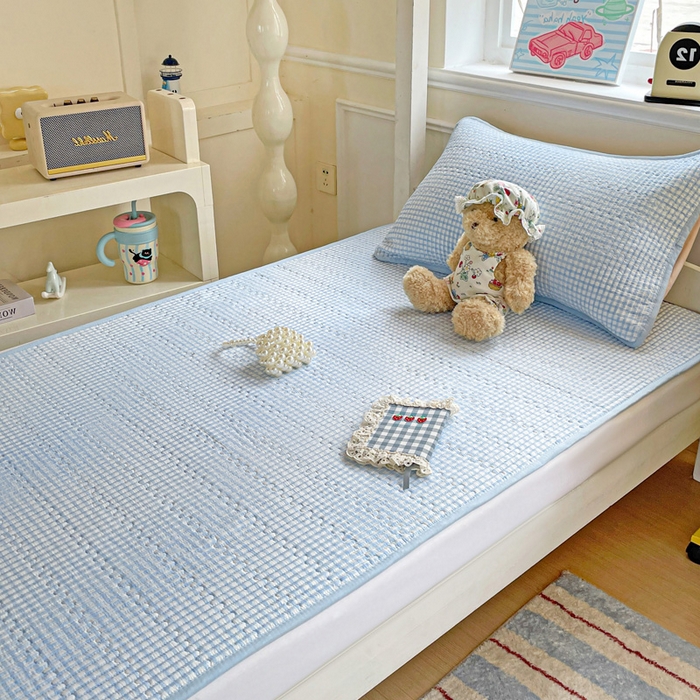 91家纺网 家纺一手货源 找家纺 恒尚居 2025新款学生床垫双层纱床褥垫软床垫床护垫-四季款【系列二】 天蓝格