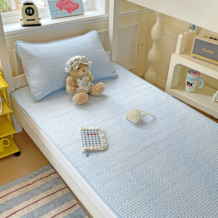 91家纺网 家纺一手货源 找家纺 恒尚居 2025新款学生床垫双层纱床褥垫软床垫床护垫-四季款【系列二】 天蓝格