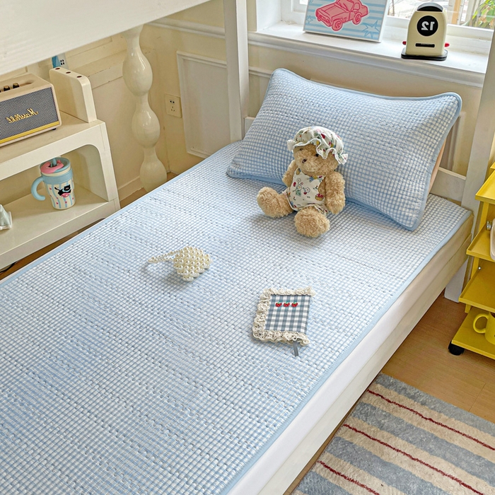 91家纺网 家纺一手货源 找家纺 恒尚居 2025新款学生床垫双层纱床褥垫软床垫床护垫-四季款【系列二】 天蓝格