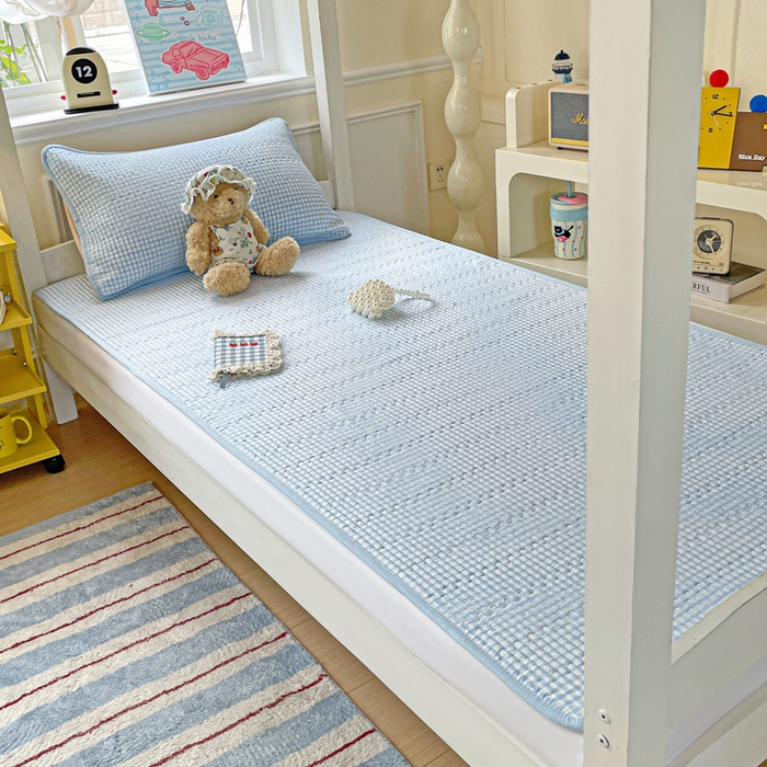 91家纺网 家纺一手货源 找家纺 恒尚居 2025新款学生床垫双层纱床褥垫软床垫床护垫-四季款【系列二】 天蓝格
