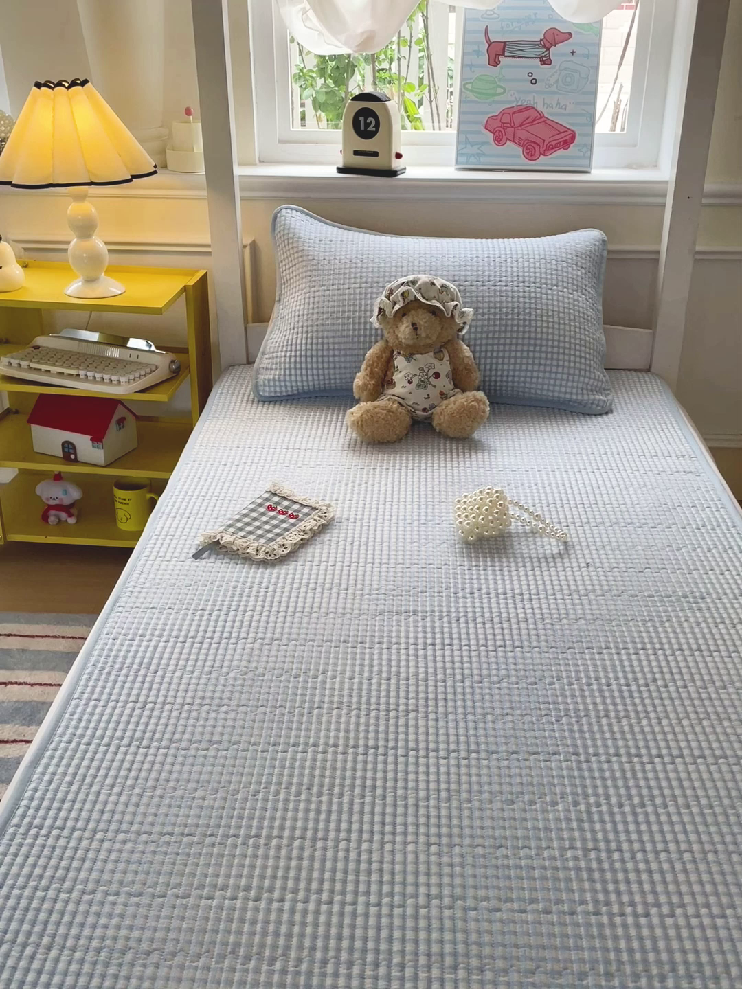 91家纺网 家纺一手货源 找家纺 恒尚居 2025新款学生床垫双层纱床褥垫软床垫床护垫-四季款【系列二】 天蓝格