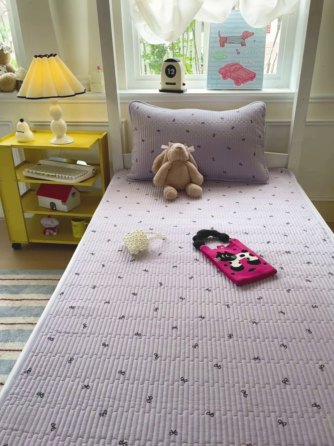 91家纺网 家纺一手货源 找家纺 恒尚居 2025新款学生床垫双层纱床褥垫软床垫床护垫-四季款【系列二】 紫萱