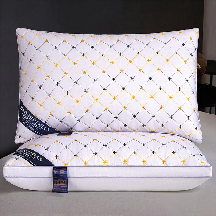 91家纺网 家纺一手货源 找家纺 （总）织布人 2025新款枕芯跨境爆款磨毛立体绗绣十字绣酒店枕头成人家用枕头枕芯