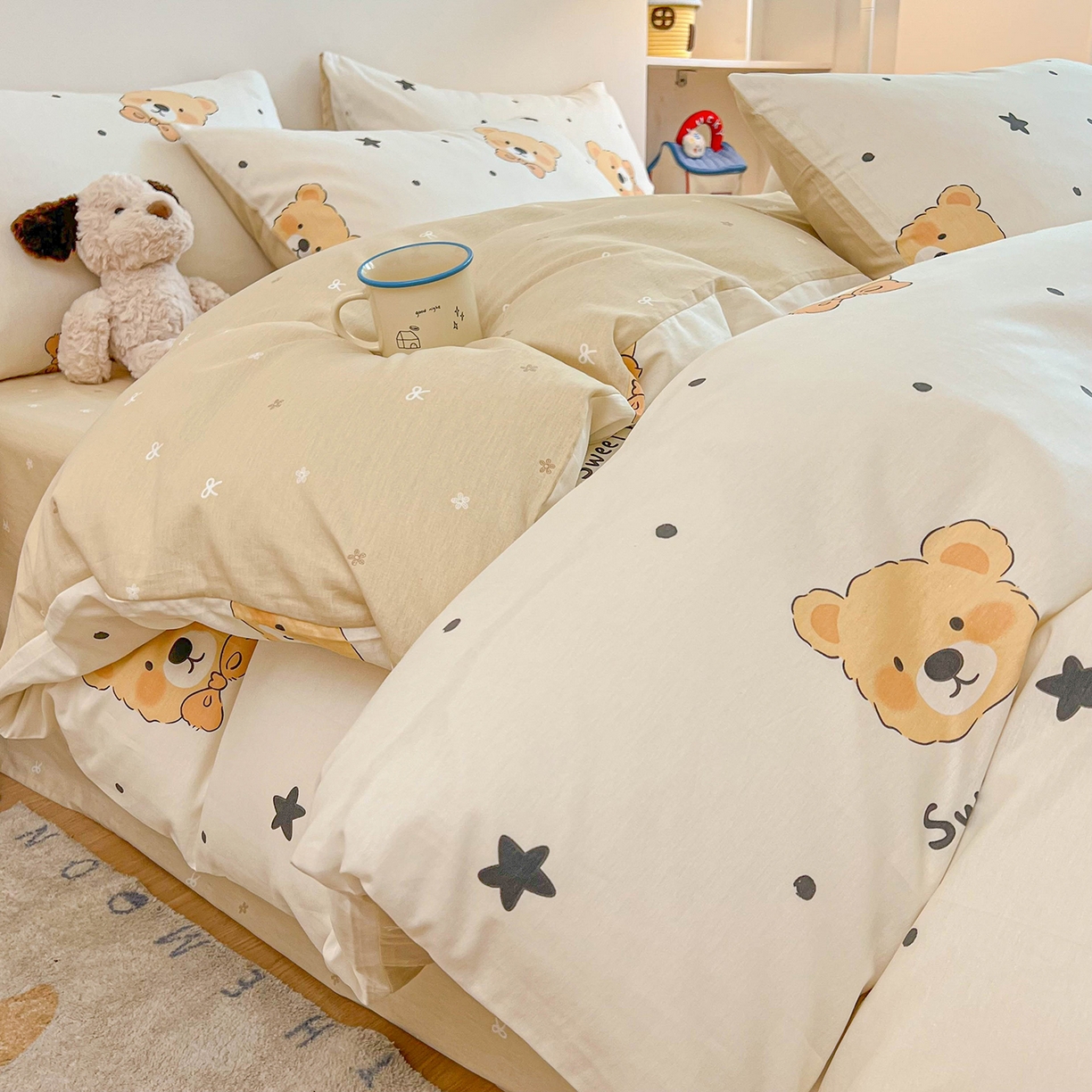 （总）麦伦家居 2025新款40s斜纹全棉纯棉跑量款卡通小清新四件套