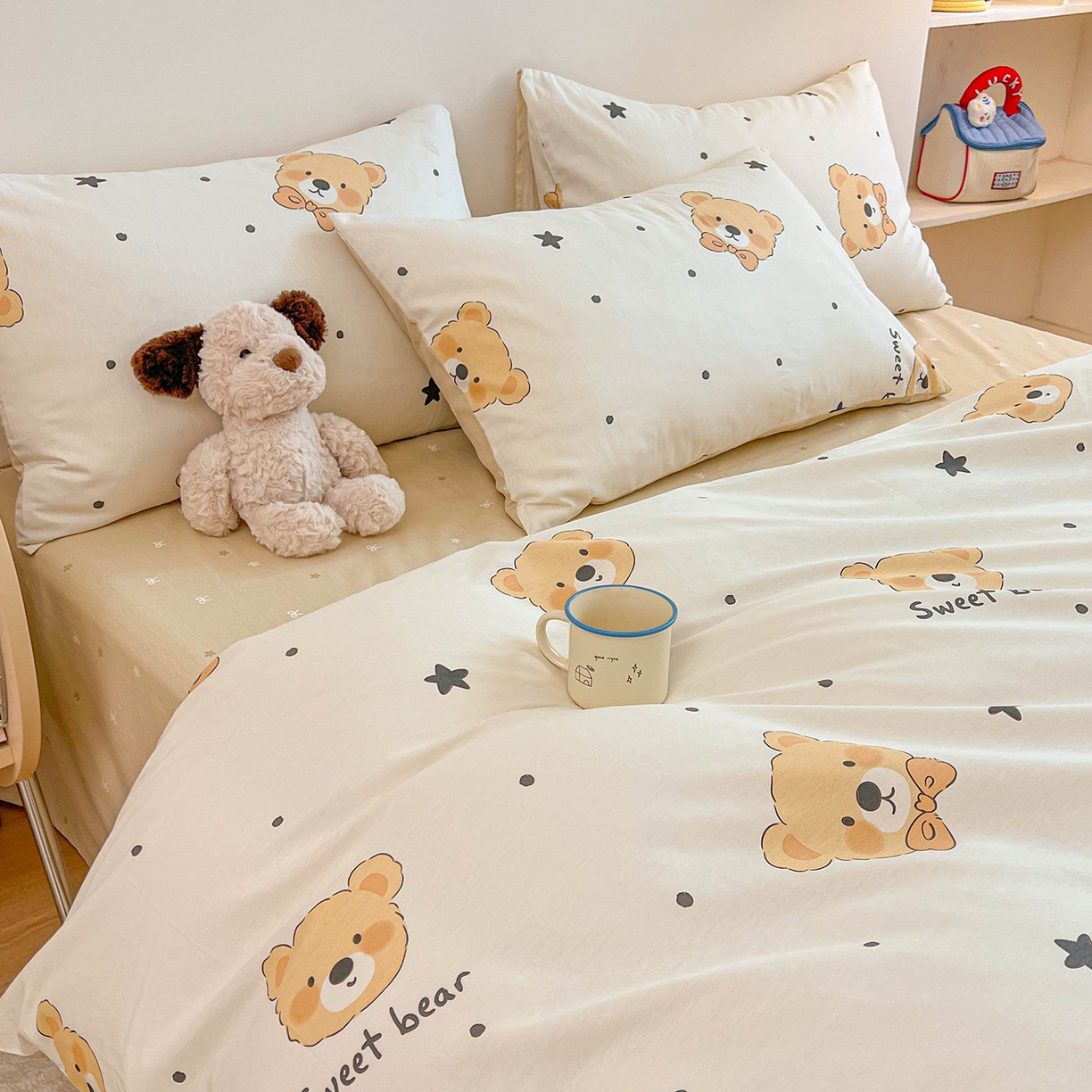 91家纺网 家纺一手货源 找家纺 （总）麦伦家居 2025新款40s斜纹全棉纯棉跑量款卡通小清新四件套