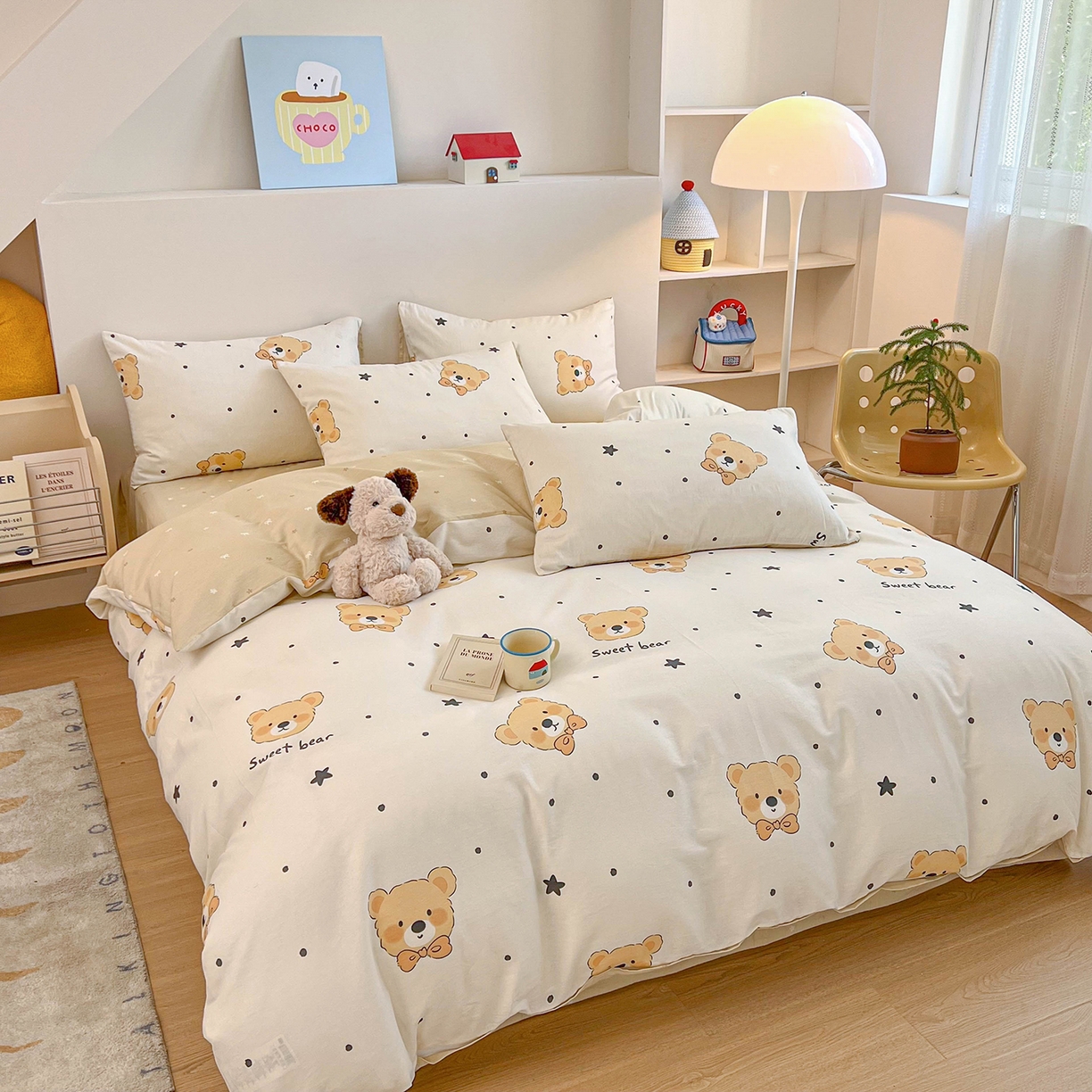 91家纺网 家纺一手货源 找家纺 （总）麦伦家居 2025新款40s斜纹全棉纯棉跑量款卡通小清新四件套