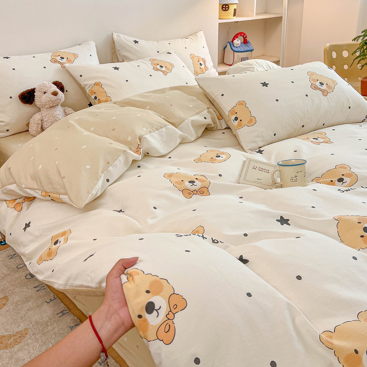 91家纺网 家纺一手货源 找家纺 （总）麦伦家居 2025新款40s斜纹全棉纯棉跑量款卡通小清新四件套