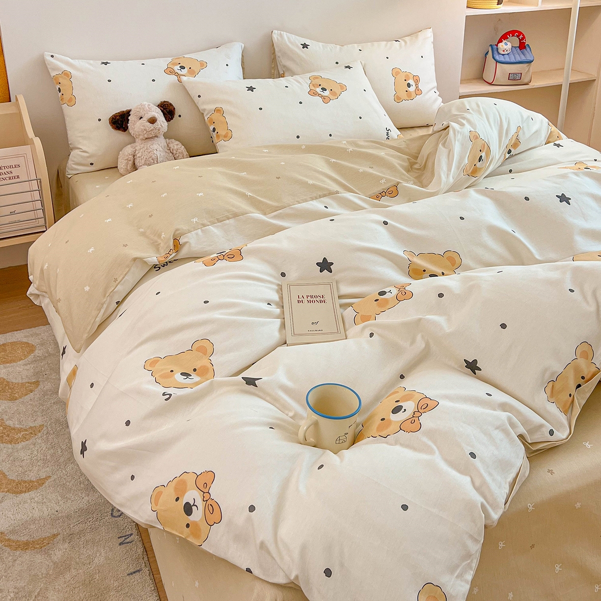 91家纺网 家纺一手货源 找家纺 （总）麦伦家居 2025新款40s斜纹全棉纯棉跑量款卡通小清新四件套