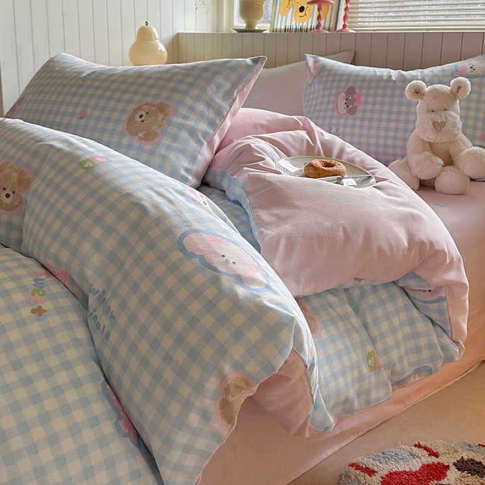 91家纺网 家纺一手货源 找家纺 （总）麦伦家居 2025新款40s斜纹全棉纯棉跑量款卡通小清新四件套