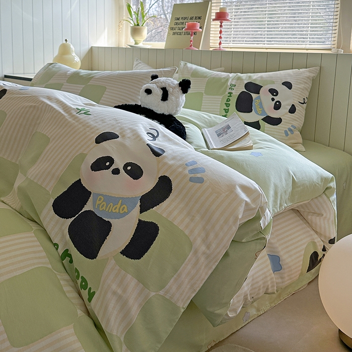 91家纺网 家纺一手货源 找家纺 （总）麦伦家居 2025新款40s斜纹全棉纯棉跑量款卡通小清新四件套