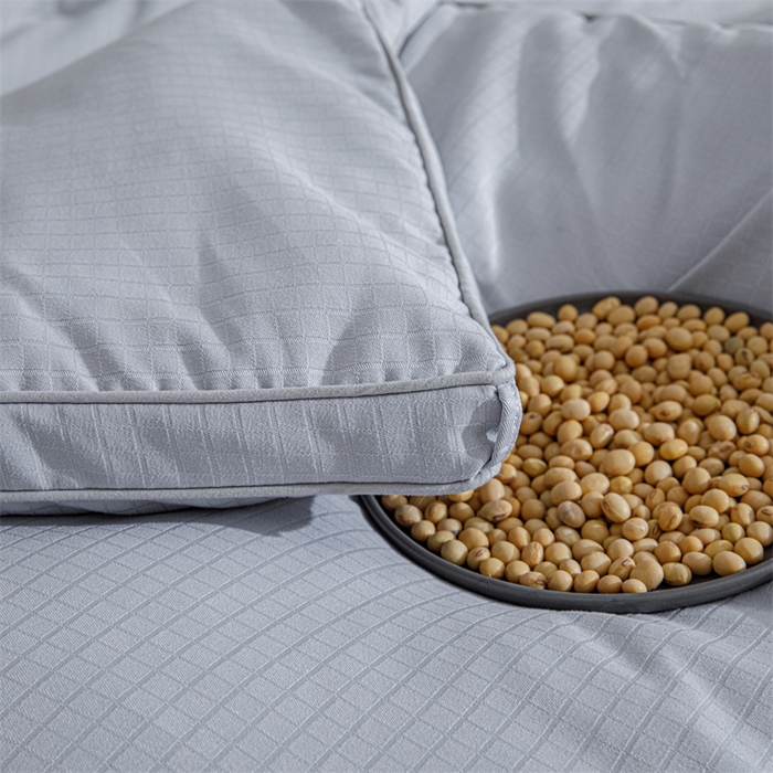 91家纺网 家纺一手货源 找家纺 天瑜家纺 2025新款原棉提花大豆被子母被春秋被子被芯 灰色