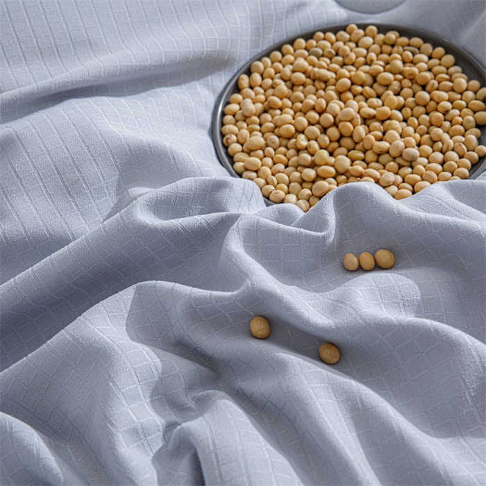 91家纺网 家纺一手货源 找家纺 天瑜家纺 2025新款原棉提花大豆被子母被春秋被子被芯 灰色