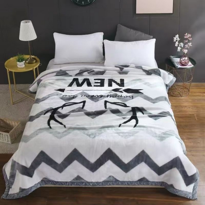 好艺佳毛毯 2025新款（经典版）拉舍尔毛毯学生毯宿舍婚庆加厚双层毯子绒毯盖毯不掉毛毛毯 一鹿有你