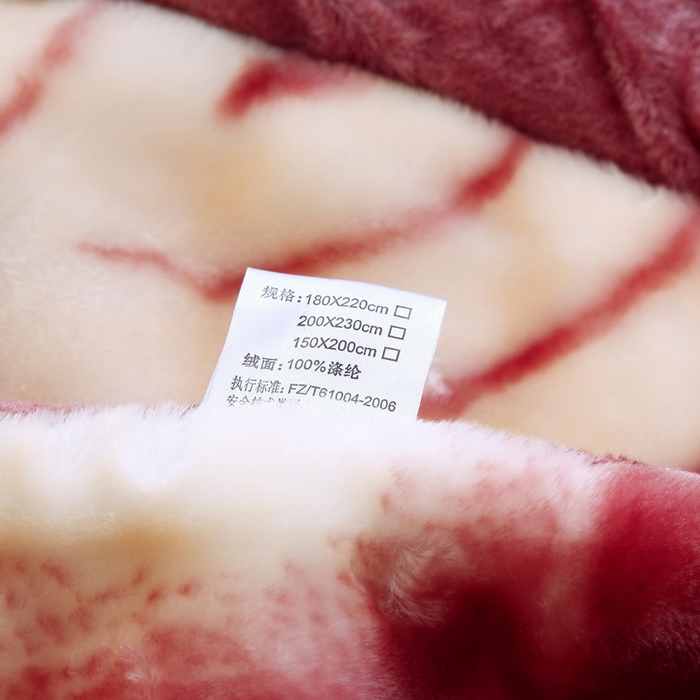 91家纺网 家纺一手货源 找家纺 好艺佳毛毯 2025新款（经典版）拉舍尔毛毯学生毯宿舍婚庆加厚双层毯子绒毯盖毯不掉毛毛毯 繁花香舍-豆沙