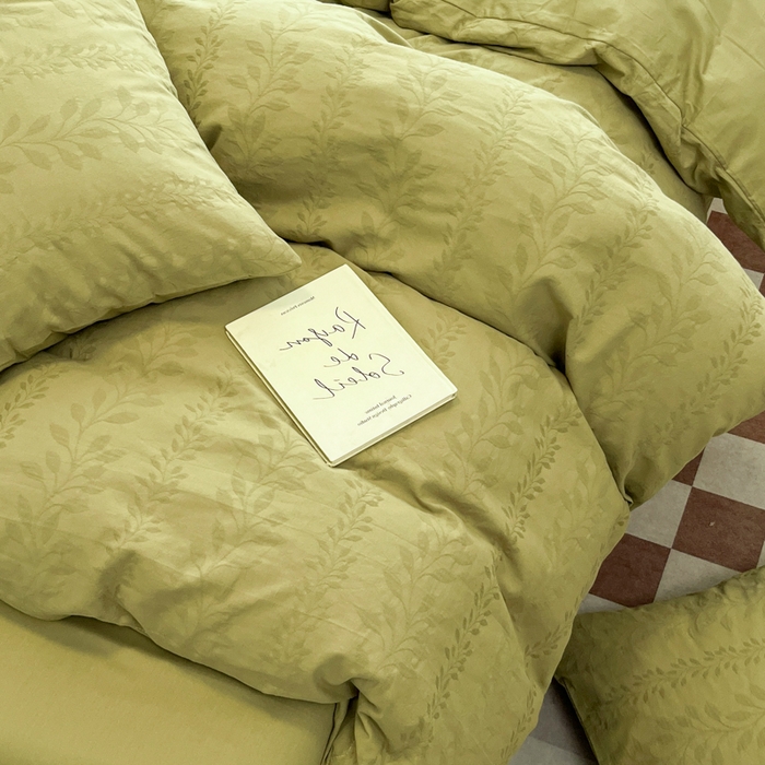 91家纺网 家纺一手货源 找家纺 沐棉家居 2025新款亲肤舒适全棉纯棉提花四件套 春田