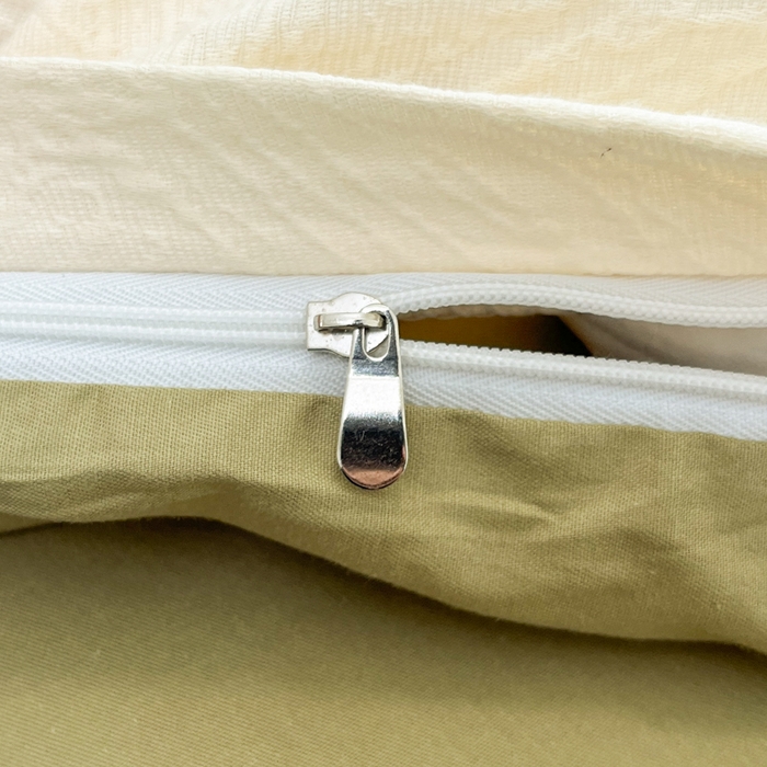 91家纺网 家纺一手货源 找家纺 沐棉家居 2025新款亲肤舒适全棉纯棉提花四件套 涂鸦米-绿