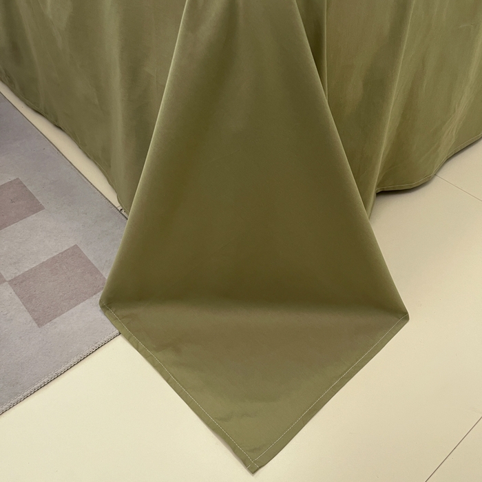 91家纺网 家纺一手货源 找家纺 沐棉家居 2025新款亲肤舒适全棉纯棉提花四件套 涂鸦米-绿