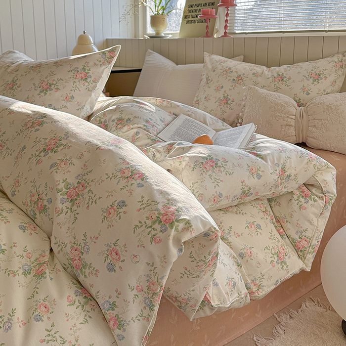 麦伦家居 2025新款40s斜纹全棉纯棉跑量款卡通小清新四件套 繁花