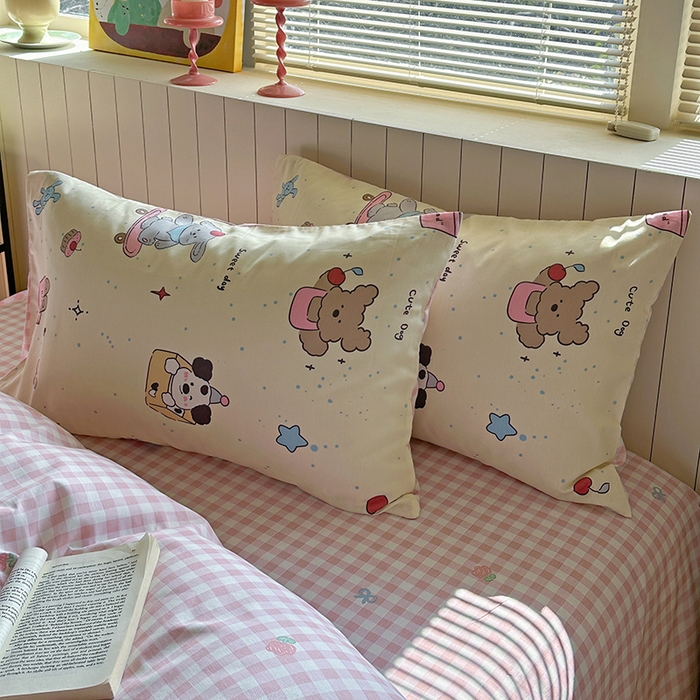 91家纺网 家纺一手货源 找家纺 麦伦家居 2025新款40s斜纹全棉纯棉跑量款卡通小清新四件套 可爱颂