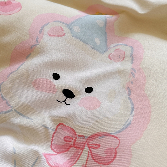 91家纺网 家纺一手货源 找家纺 麦伦家居 2025新款40s斜纹全棉纯棉跑量款卡通小清新四件套 萌趣乐园